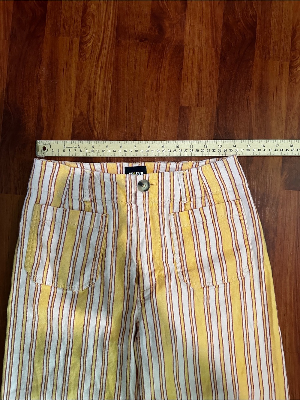 Anthropologie Maeve The Colette Striped Pants in Yellow and Pink size 29 - Picture 4 of 11